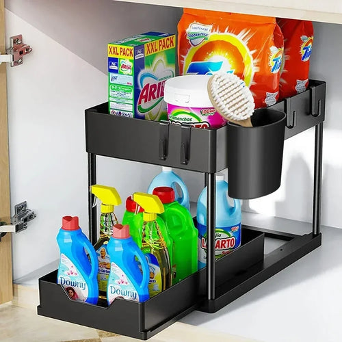 Under Sink Organizer with Sliding Baskets